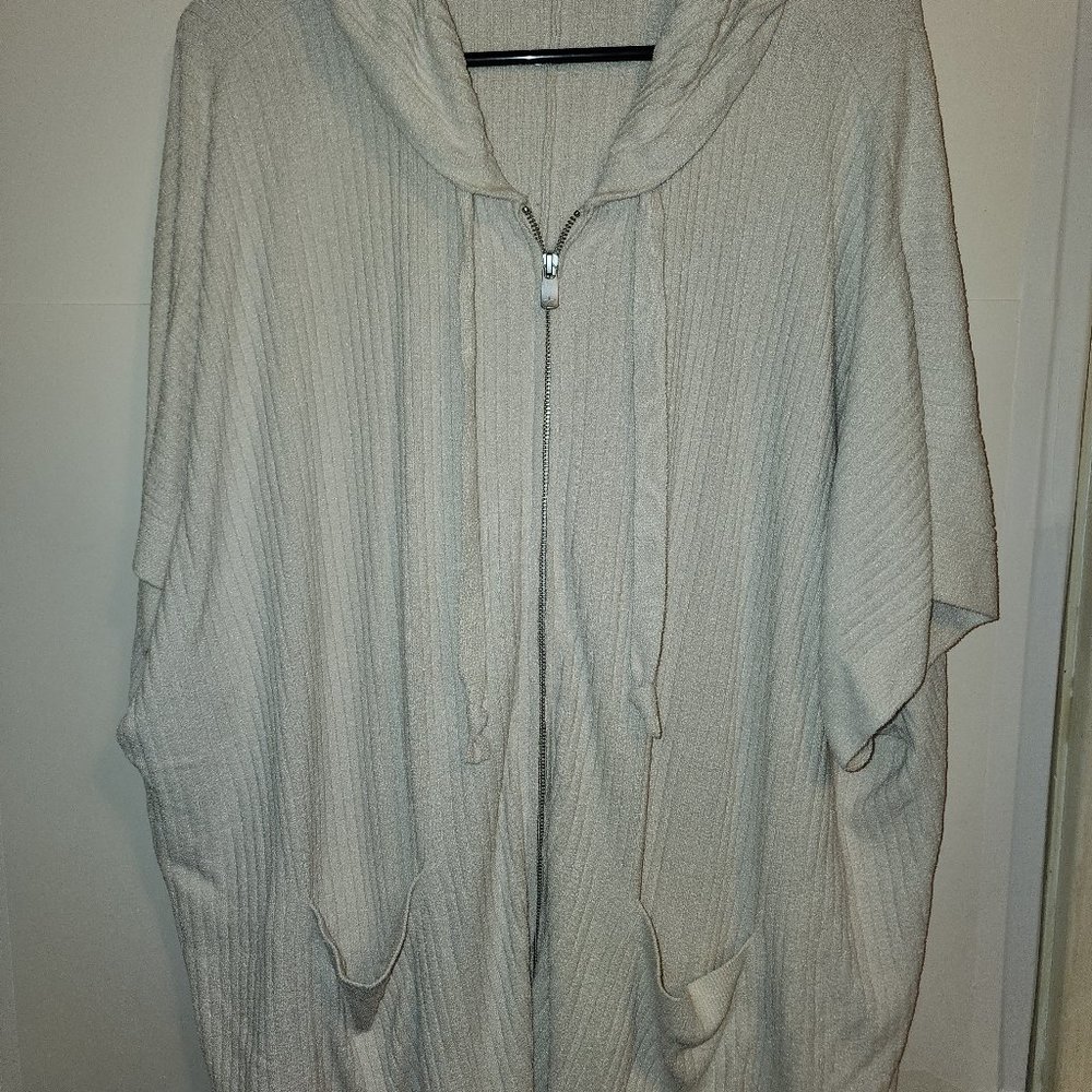 Barefoot Dreams Cream Hooded Poncho